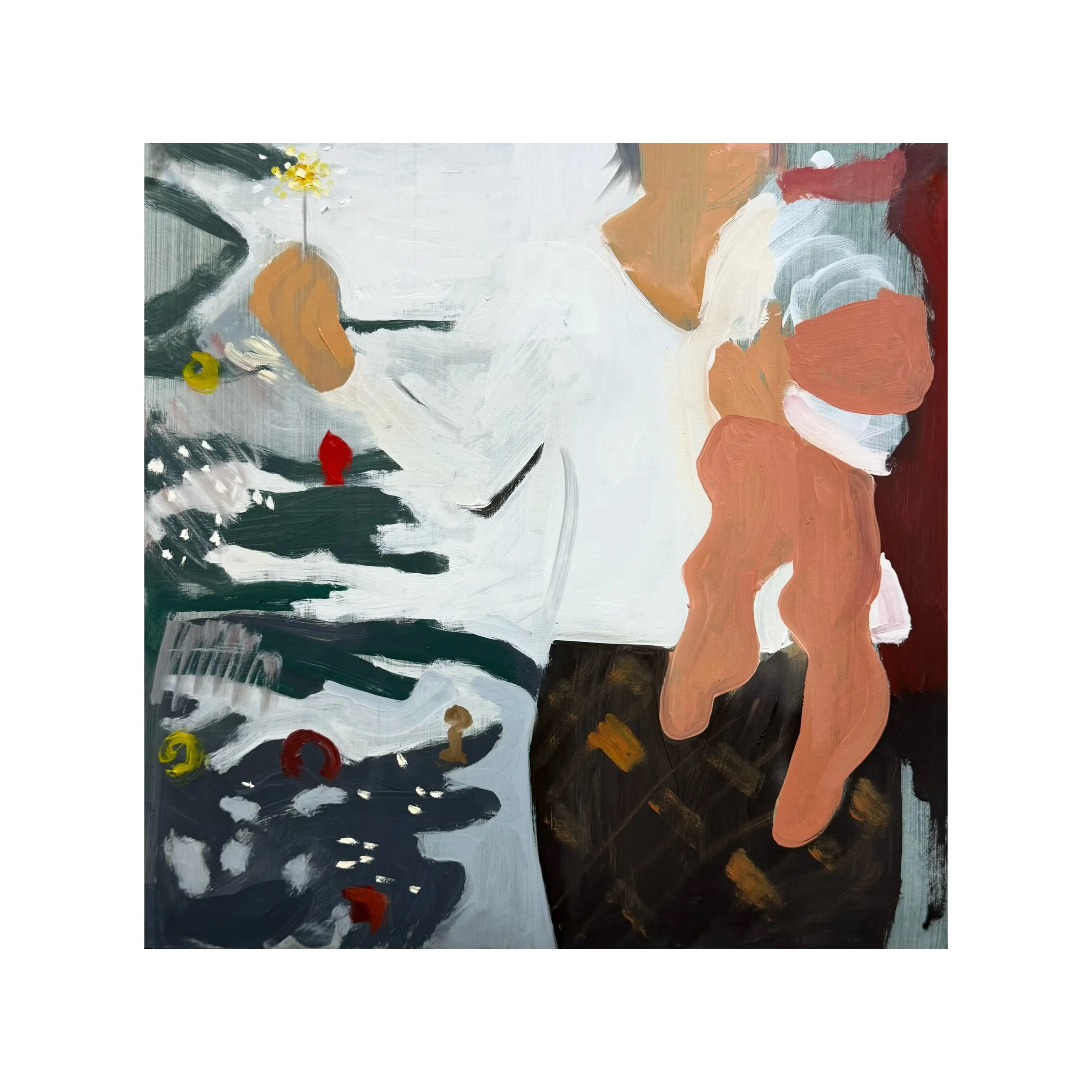 Image of Tights by Adriana Shportan, size: 35x35, made of oil on canvas, Painting medium, from London, part of the Moments series, priced at £450 (≈ 27,323 грн) Photo 1 of 4.