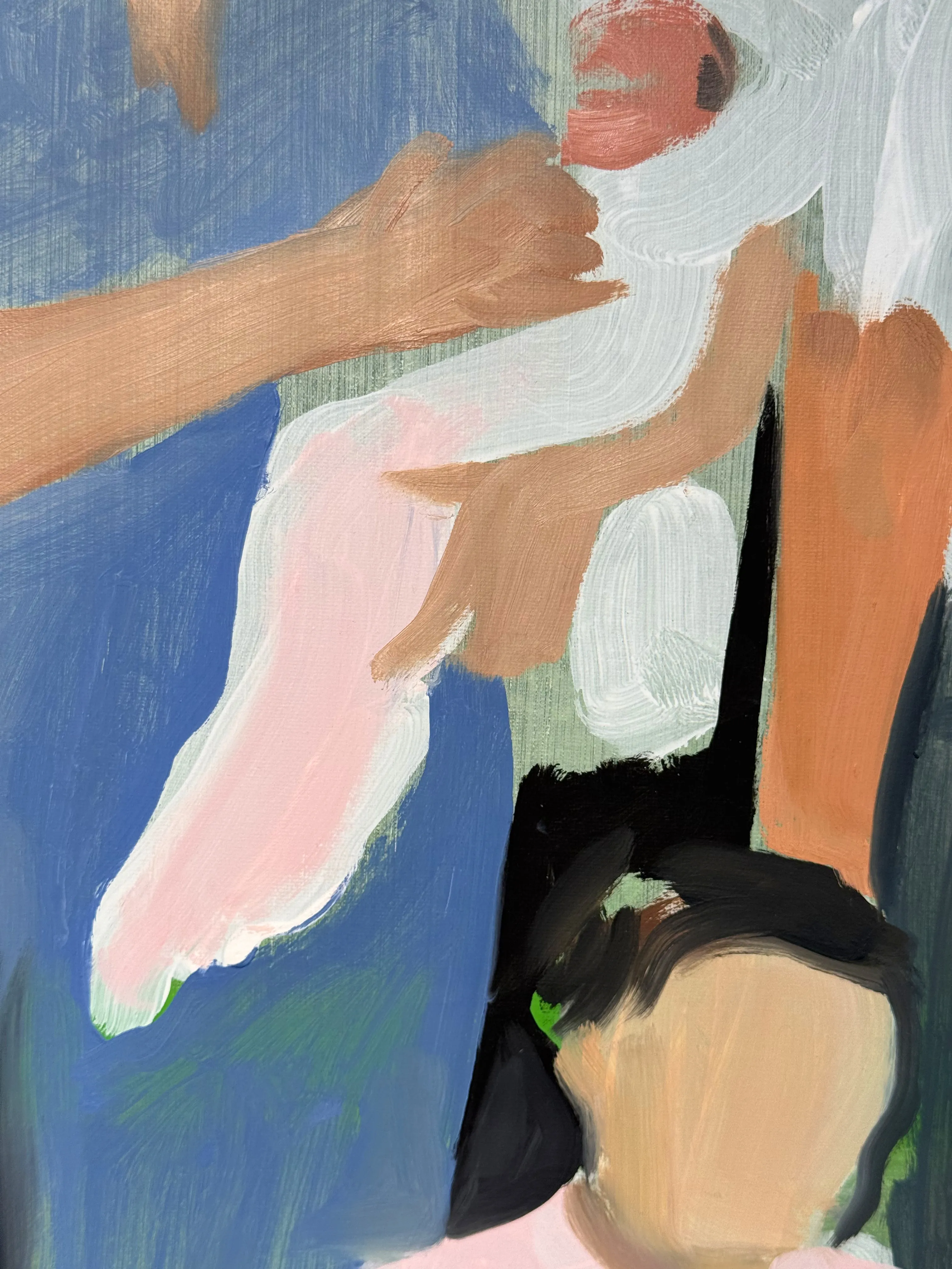 Image of Family portrait by Adriana Shportan, size: 35x35, made of oil on canvas, Painting medium, from London, part of the Moments series, priced at £450 (≈ 27,323 грн) Photo 3 of 4.