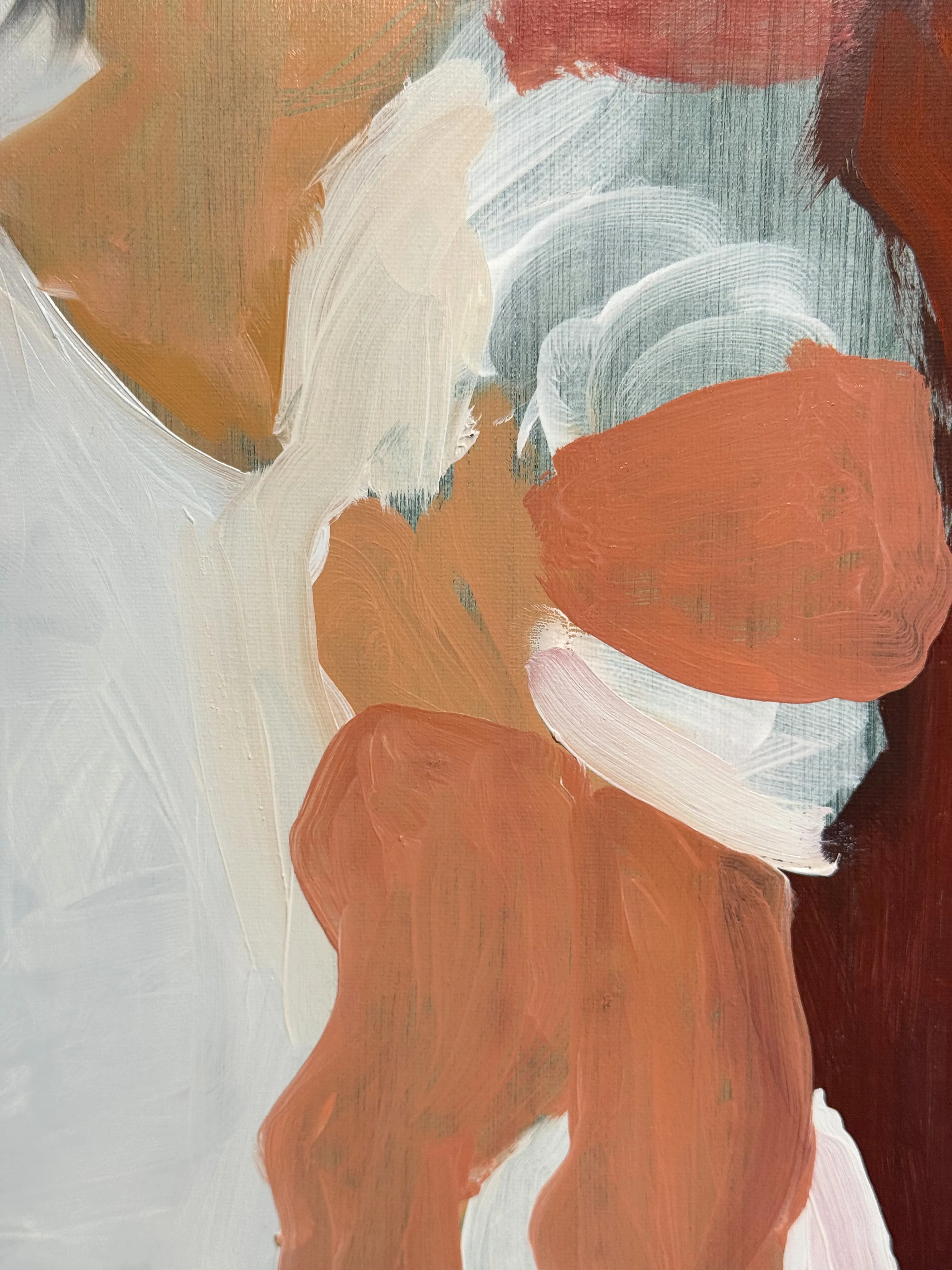 Image of Tights by Adriana Shportan, size: 35x35, made of oil on canvas, Painting medium, from London, part of the Moments series, priced at £450 (≈ 27,323 грн) Photo 3 of 4.