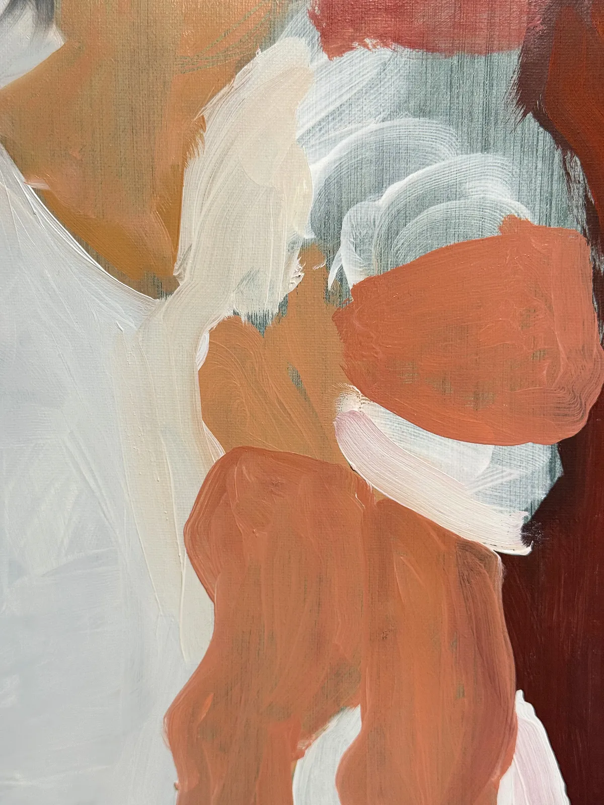 Image of Tights by Adriana Shportan, size: 35x35, made of oil on canvas, Painting medium, from London, part of the Moments series, priced at £450 (≈ 27,323 грн) Photo 3 of 4.