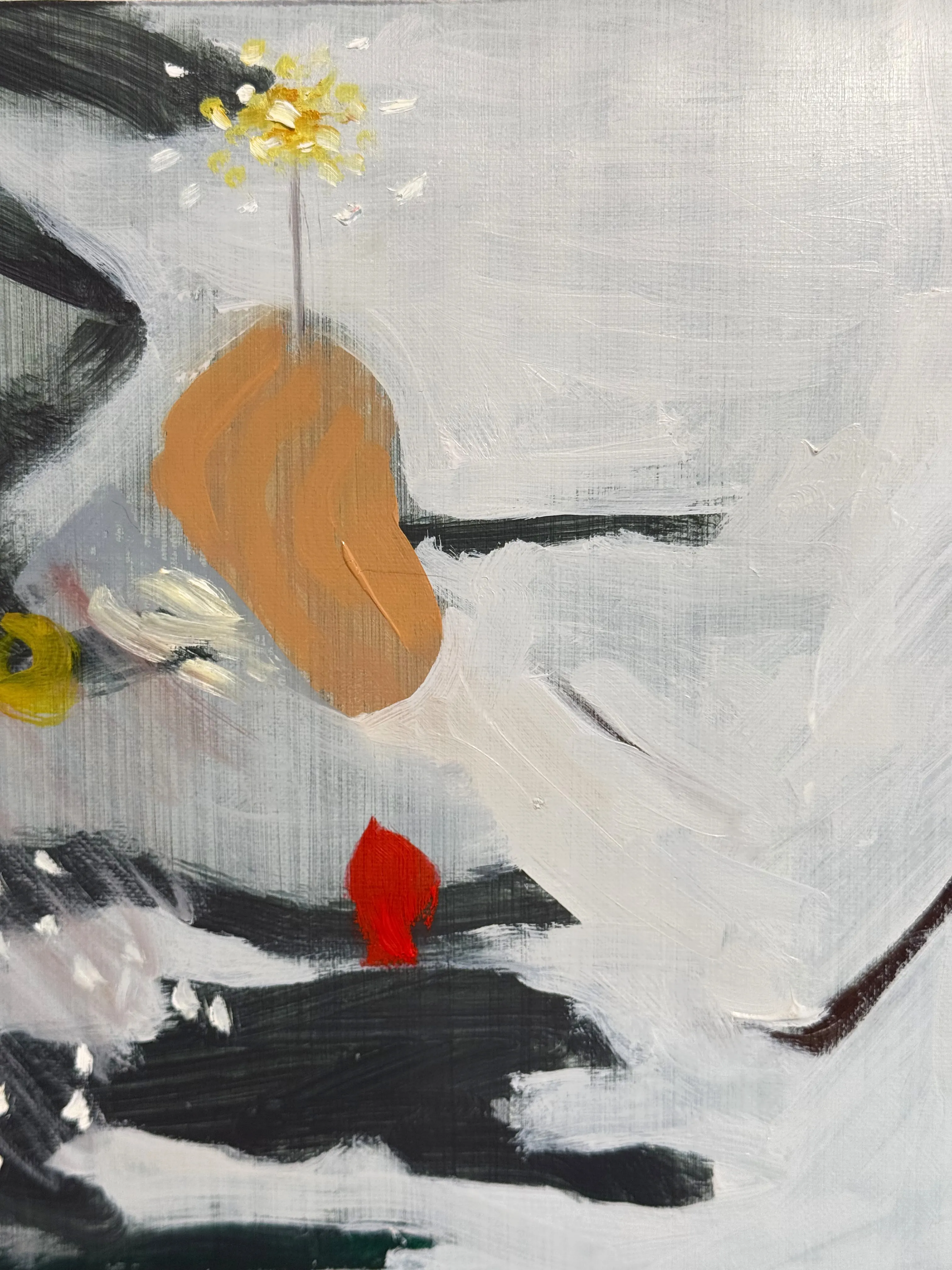 Image of Tights by Adriana Shportan, size: 35x35, made of oil on canvas, Painting medium, from London, part of the Moments series, priced at £450 (≈ 27,323 грн) Photo 4 of 4.