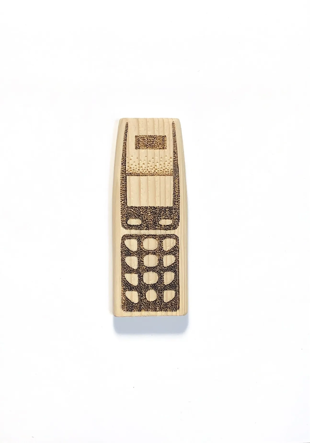 Image of Phones by Adriana Shportan, size: The average size of one phone 10 cm × 5 cm × 1.5 cm, made of wooden blocks, acrylic paint, and found/recycled materials;, Installation medium, from London, part of the “When It Is Our Turn to Be Adults” series Photo 8 of 17.