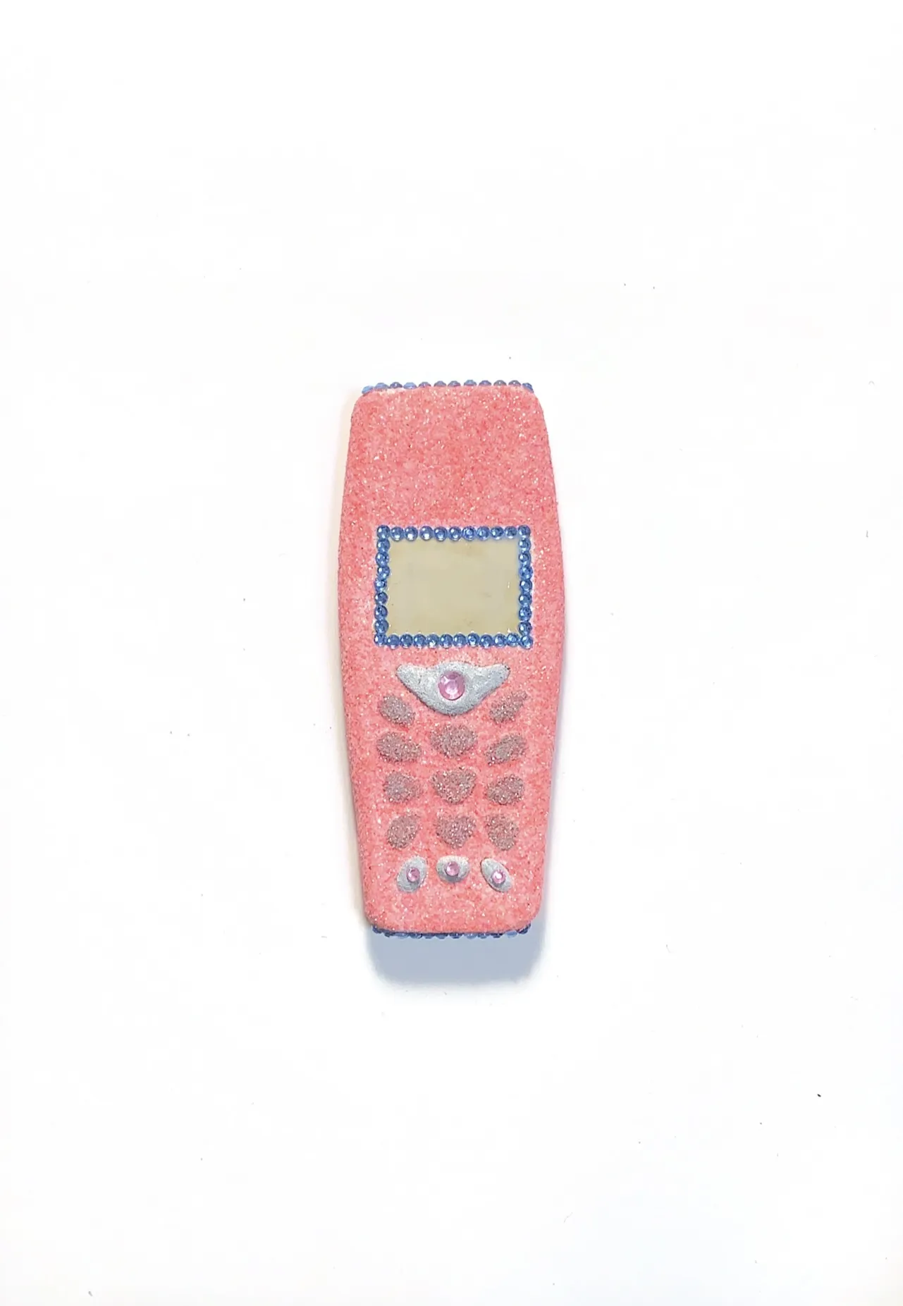 Image of Phones by Adriana Shportan, size: The average size of one phone 10 cm × 5 cm × 1.5 cm, made of wooden blocks, acrylic paint, and found/recycled materials;, Installation medium, from London, part of the “When It Is Our Turn to Be Adults” series Photo 15 of 17.