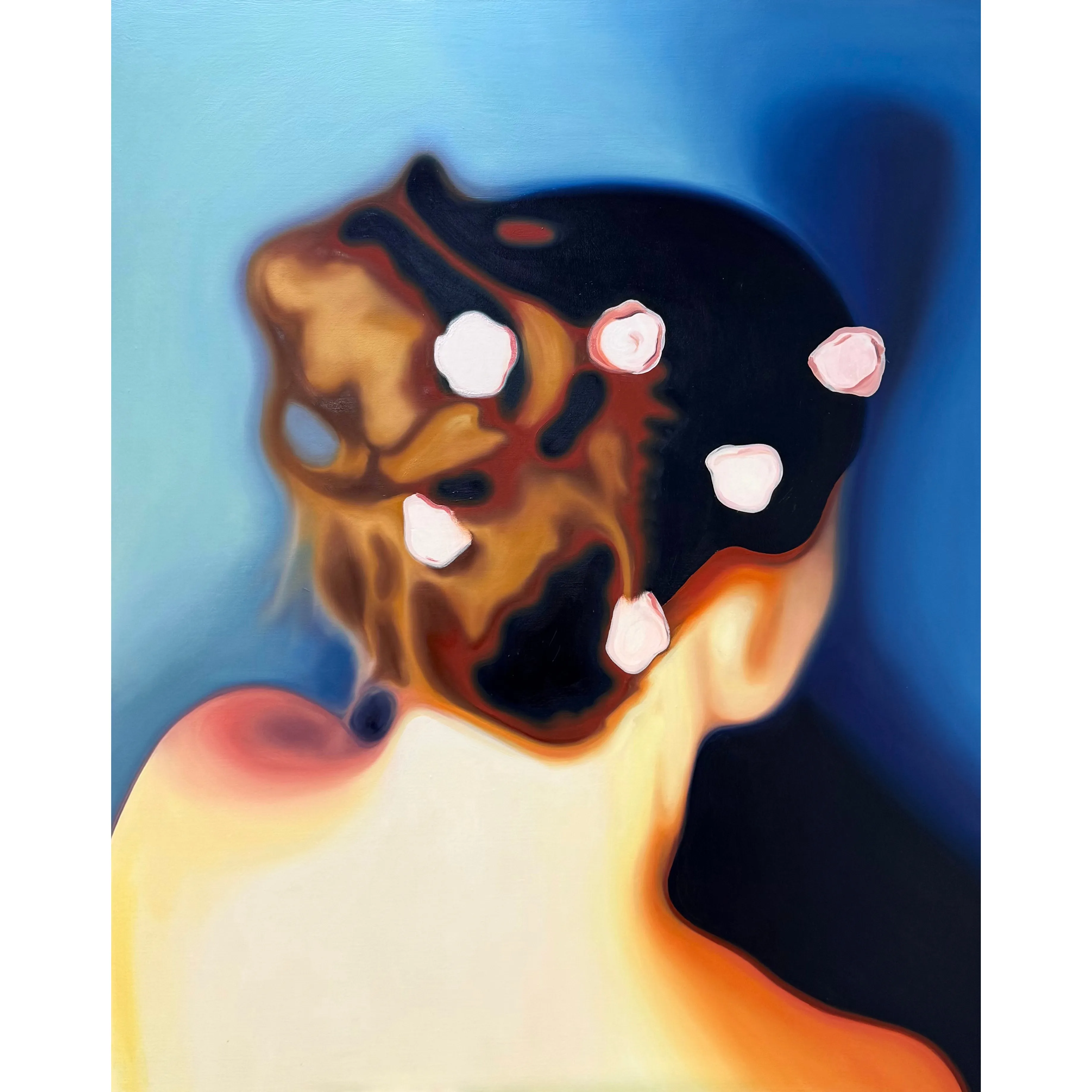 Image of CAMOUFLAGE by Adriana Shportan, size: 150x120, made of oil on canvas, Painting medium, from London, part of the Blue series, priced at £4000 (≈ 242,874 грн) Photo 1 of 3.