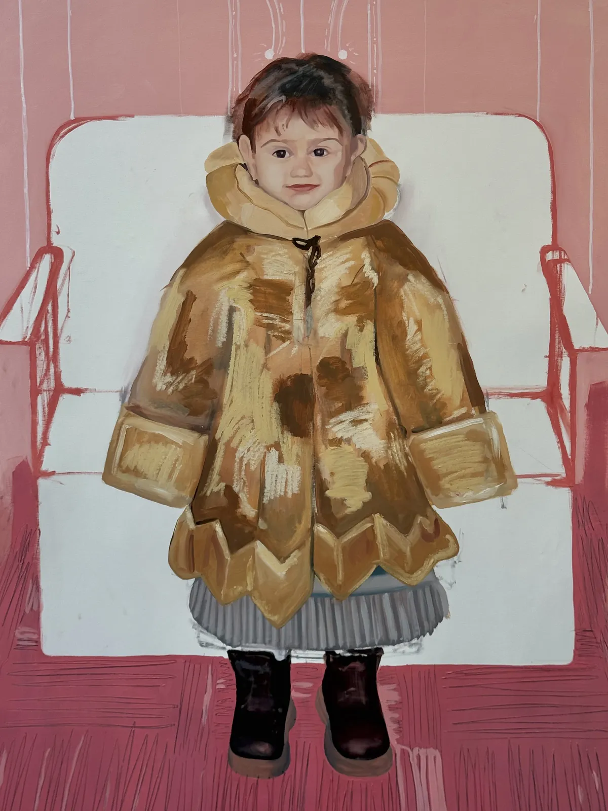 Image of Nova Hata  by Adriana Shportan, size: 190x215cm, made of oil on canvas, Painting medium, from London, part of the “When It Is Our Turn to Be Adults” series, priced at £4500 (≈ 273,233 грн) Photo 2 of 3.