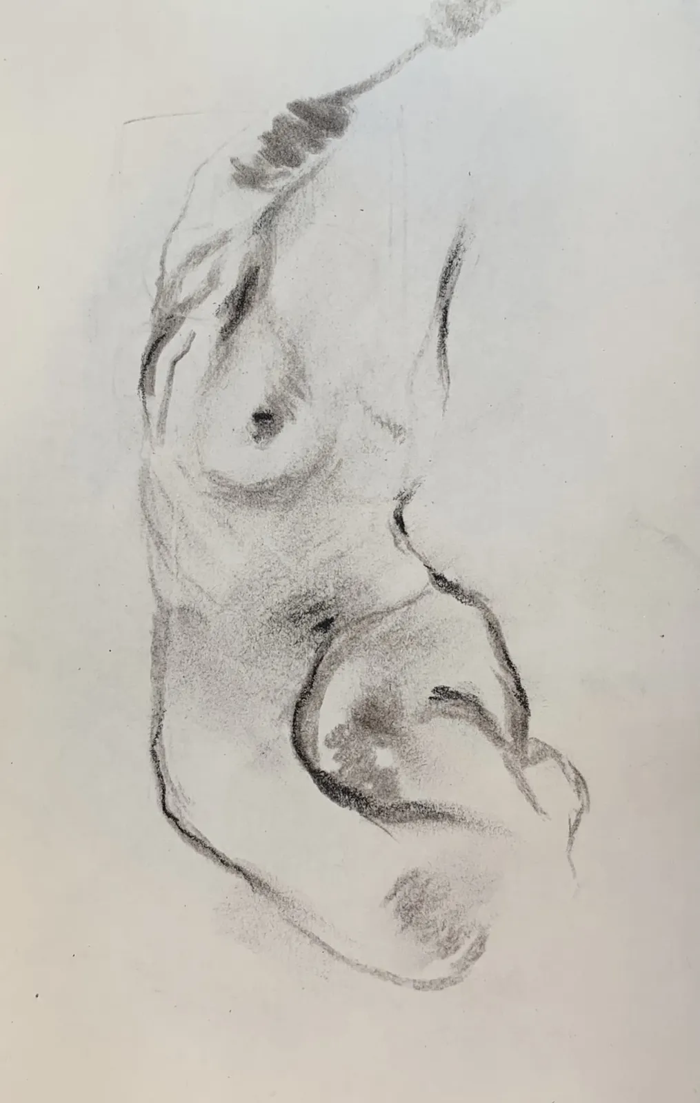 Image of Sketch 05 by Adriana Shportan, size: 8.5x12.5, made of charcoal on paper, Drawing medium, from London, part of the Sketches series Photo 2 of 2.