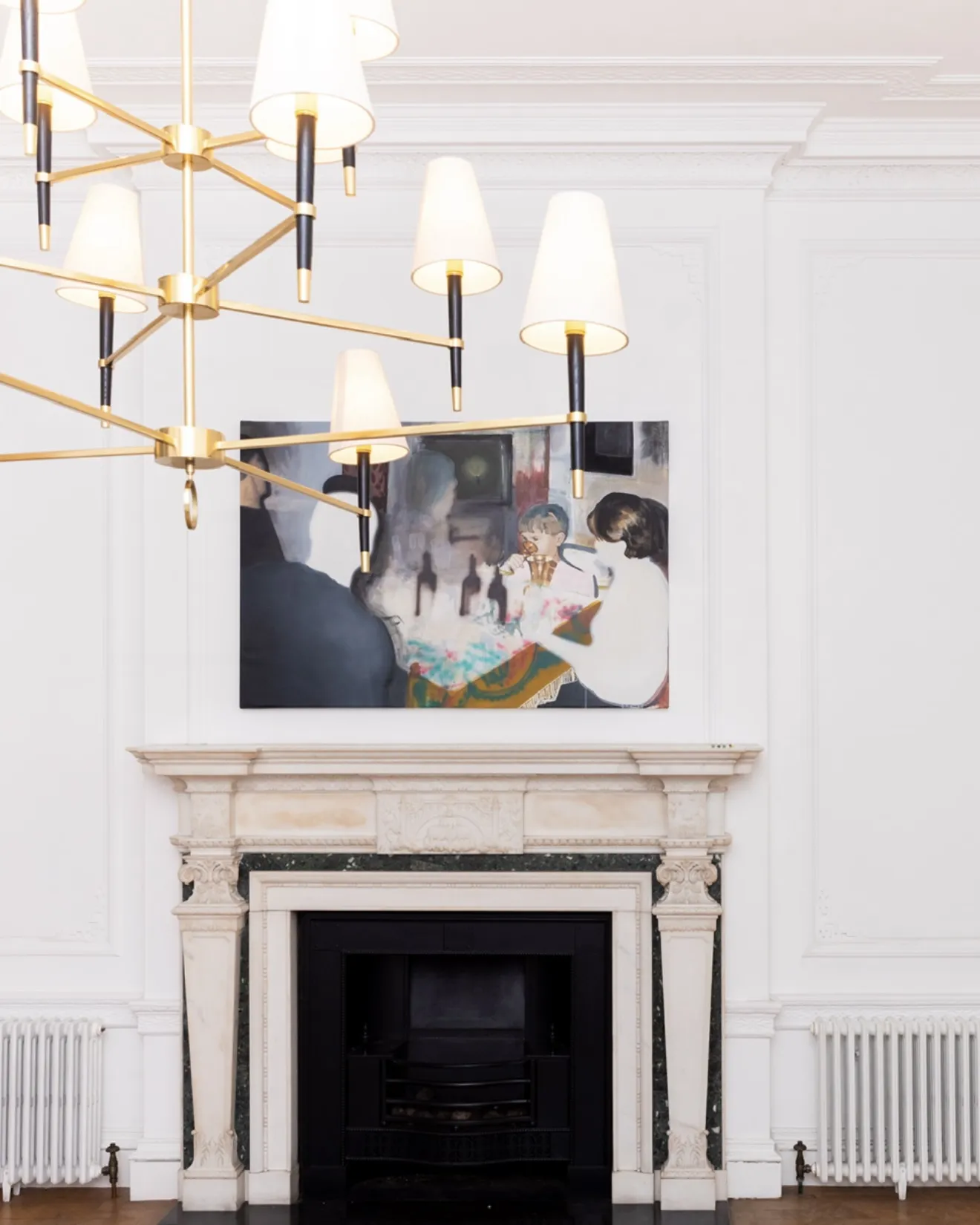 Image of New Year by Adriana Shportan, size: 100x150cm, made of oil, acrylic, spray on canvas, Painting medium, from London, part of the “When It Is Our Turn to Be Adults” series, priced at £4000 Photo 2 of 2.