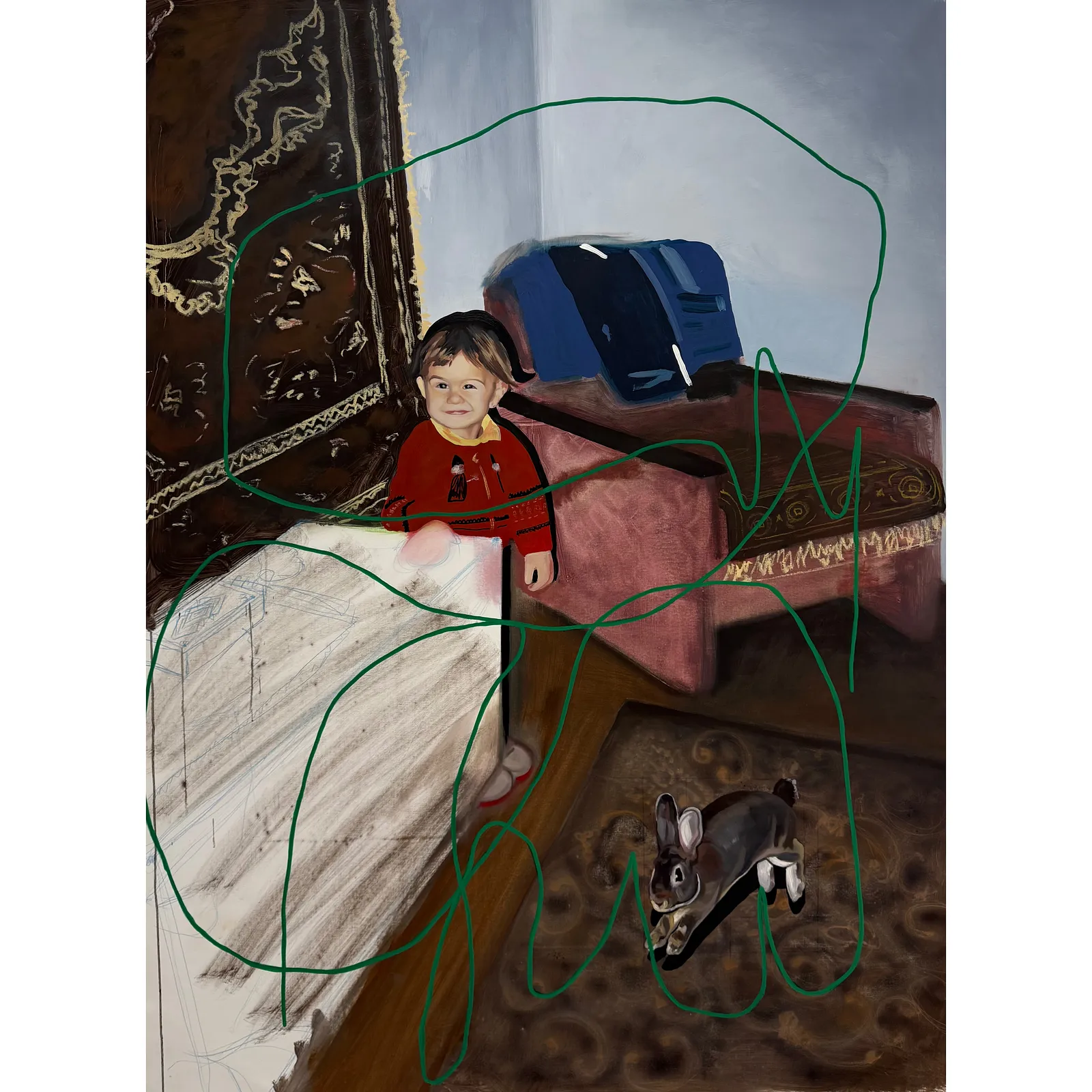 Image of Hide and seek by Adriana Shportan, size: 160x110, made of oil, acrylic, spray on canvas, from London, priced at £2500 (≈ 151,796 грн) Photo 1 of 6.