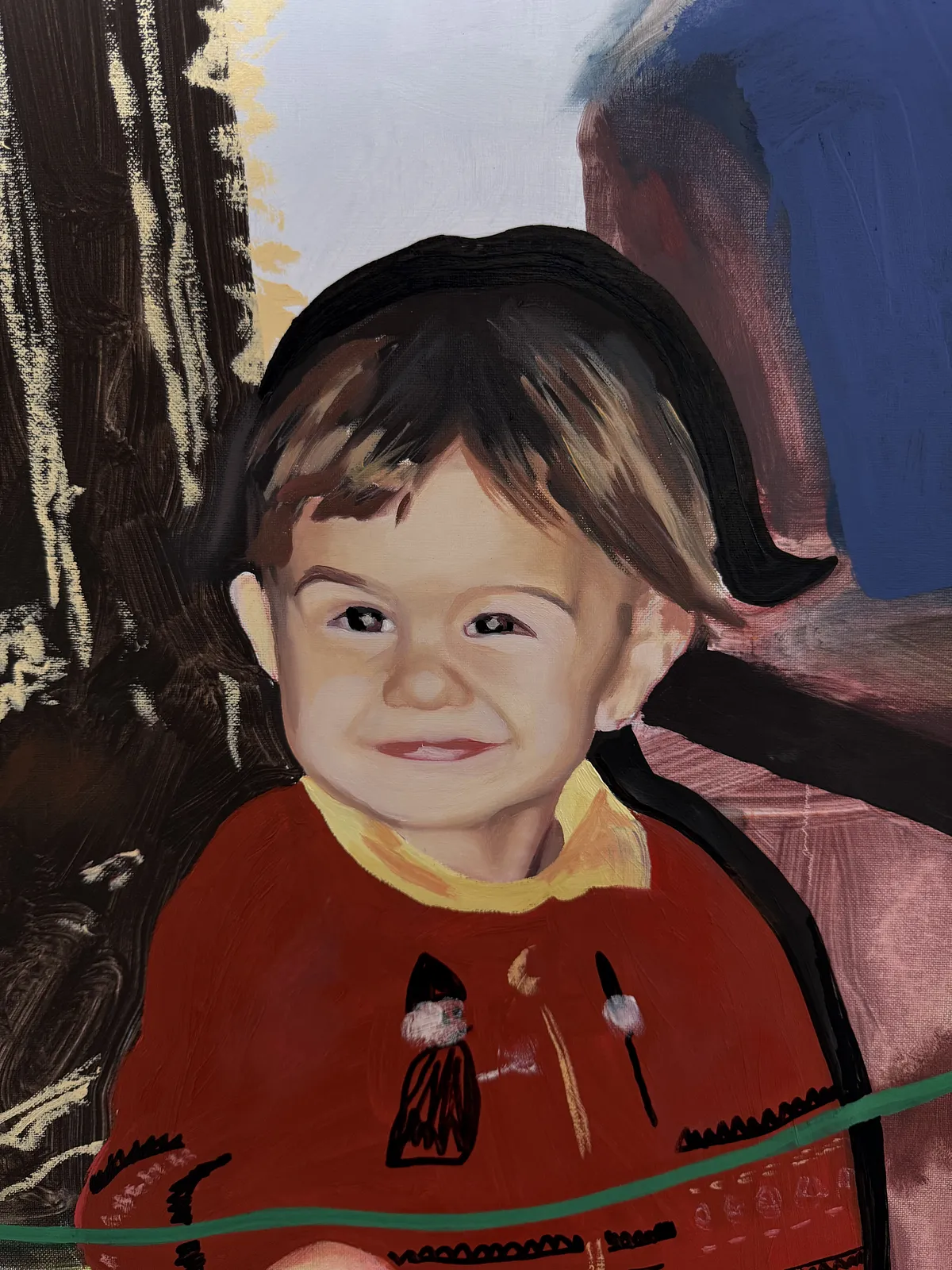 Image of Hide and seek by Adriana Shportan, size: 160x110, made of oil, acrylic, spray on canvas, from London, priced at £2500 (≈ 151,796 грн) Photo 2 of 6.
