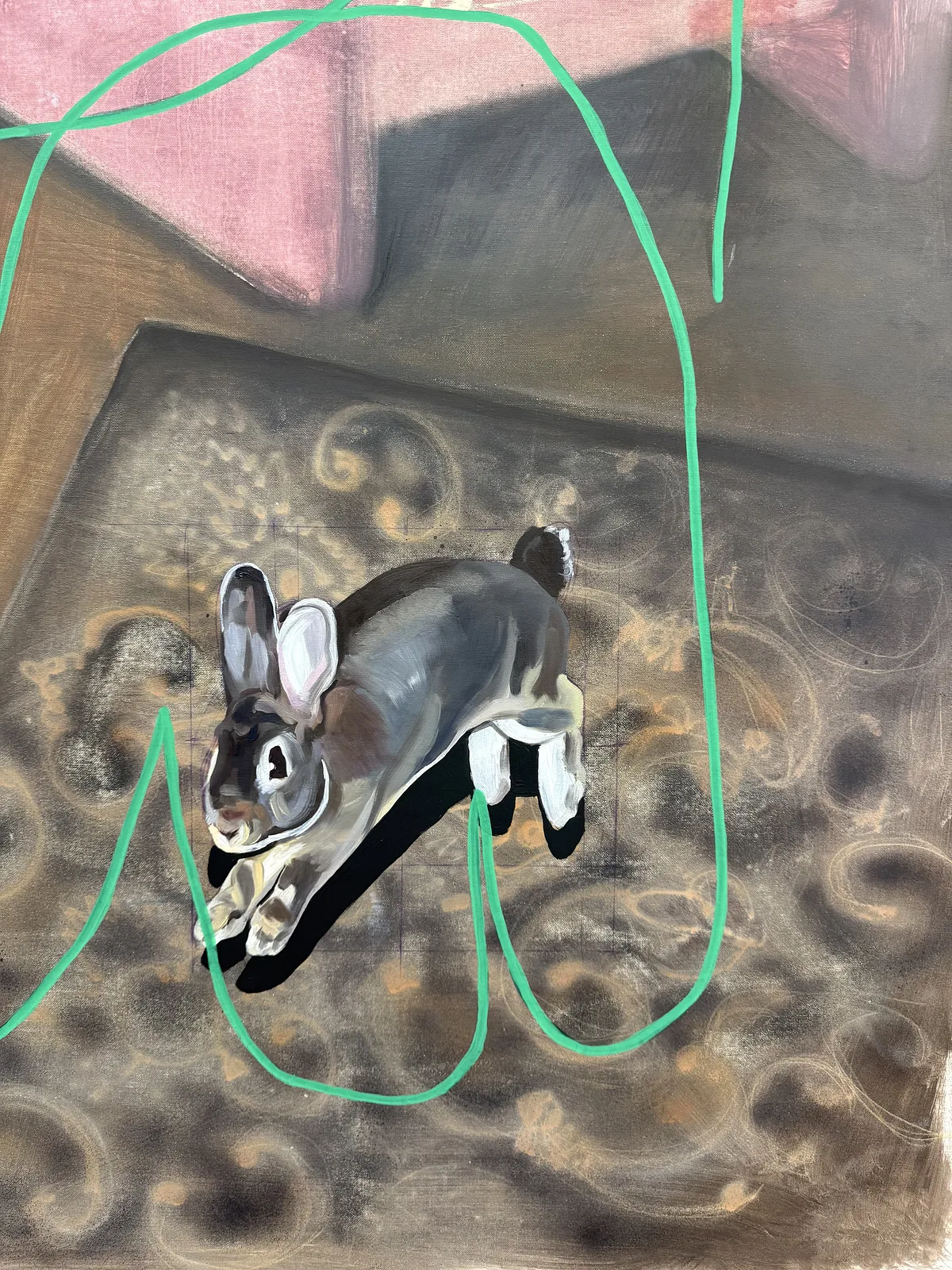 Image of Hide and seek by Adriana Shportan, size: 160x110, made of oil, acrylic, spray on canvas, from London, priced at £2500 (≈ 151,796 грн) Photo 4 of 6.