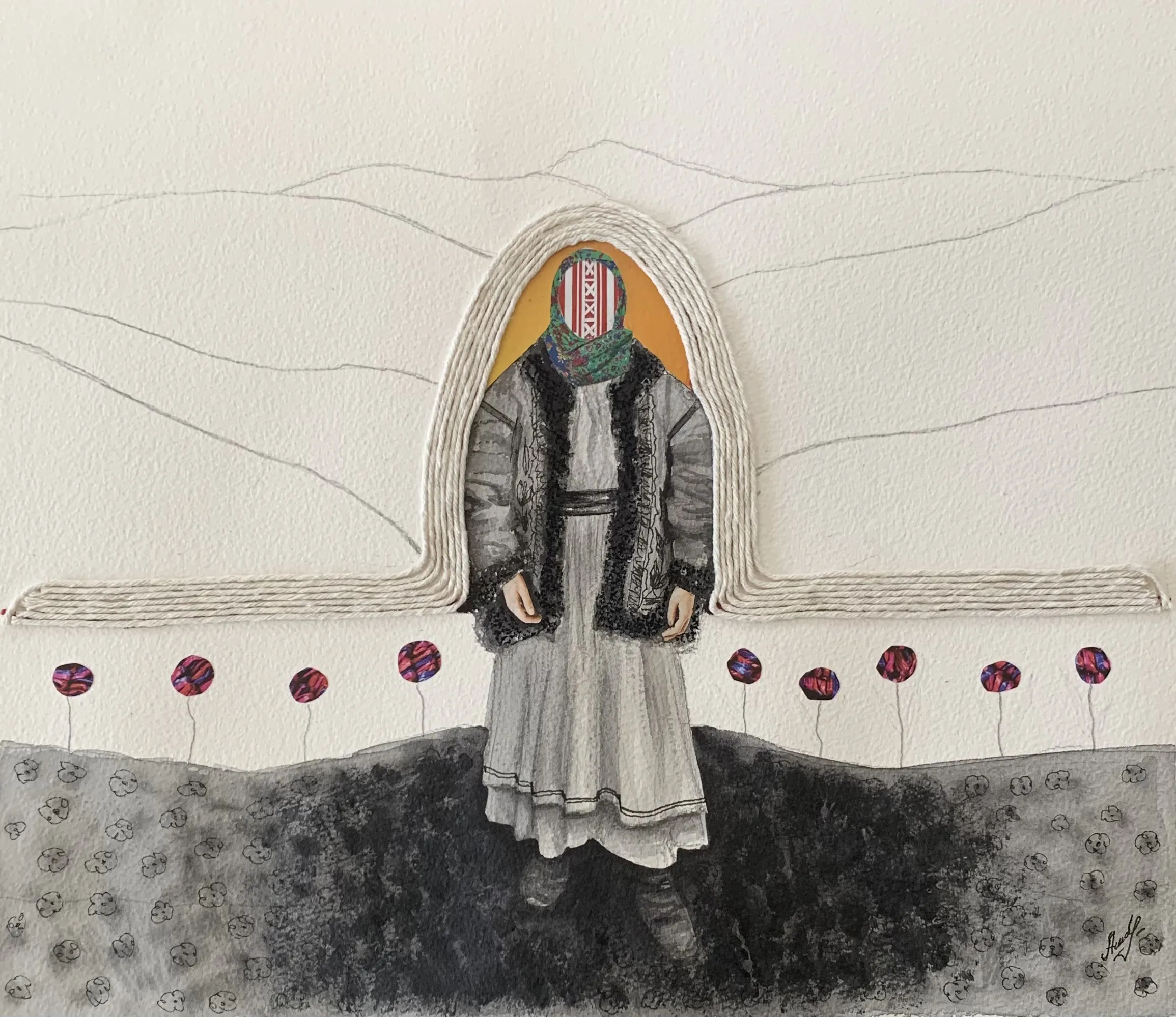 Image of Divochka by Adriana Shportan, size: 30x40, made of collage on paper, Collage medium, from London, priced at £290 (≈ 17,608 грн)