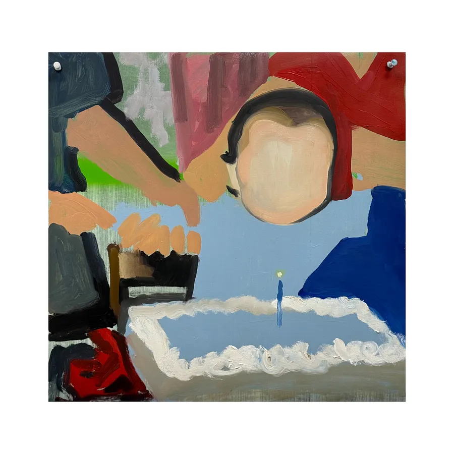 Image of One of by Adriana Shportan, size: 35x35, made of oil on canvas, Painting medium, from London, part of the Moments series, priced at £450